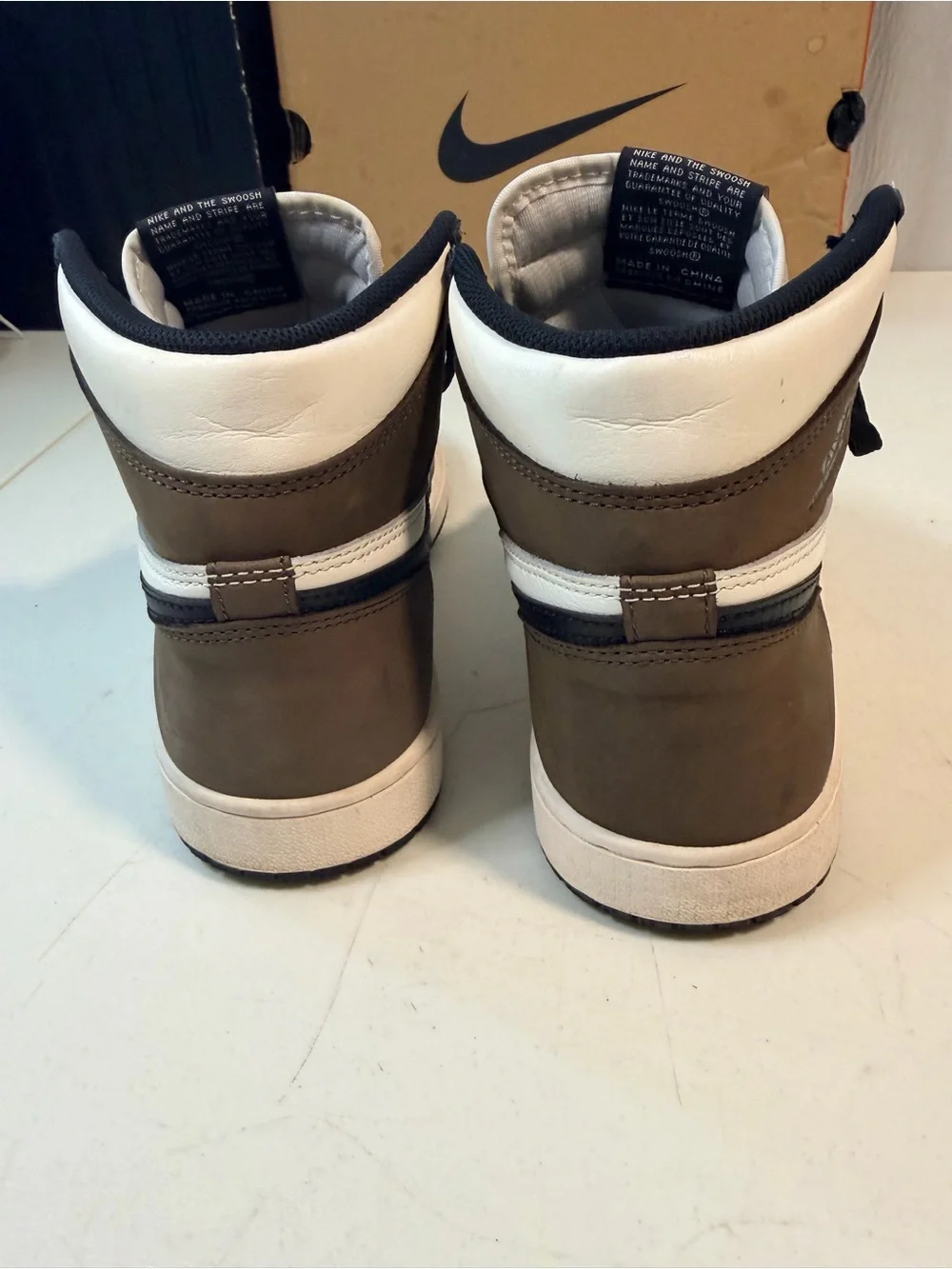 Nike Air Jordan 1 High Mens Sneakers - Black, White, Brown
